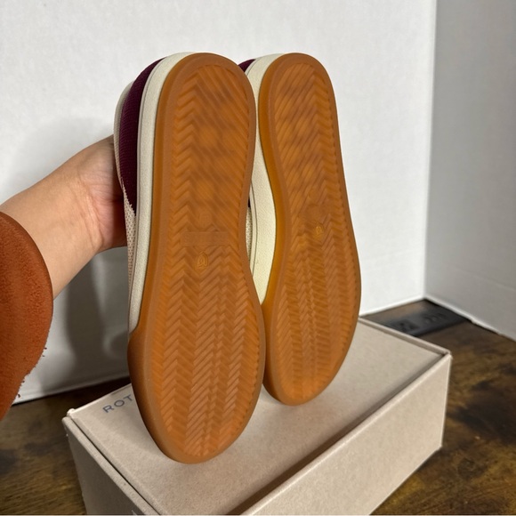 Rothy's Women's The Lace Up Sneaker Size 6.5 NEW Plum Berry Bone White - Picture 3 of 6